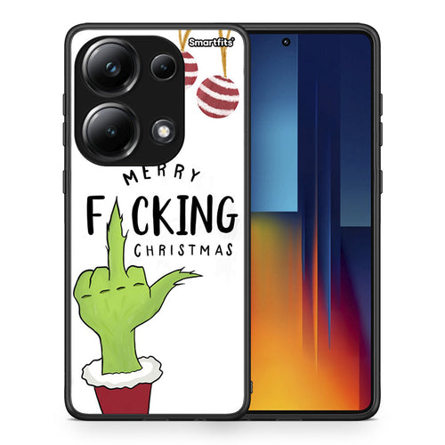 Θήκη Xiaomi Redmi Note 13 Pro 4G Merry F Xmas από τη Smartfits με σχέδιο στο πίσω μέρος και μαύρο περίβλημα | Xiaomi Redmi Note 13 Pro 4G Merry F Xmas case with colorful back and black bezels