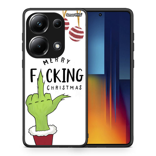 Θήκη Xiaomi Redmi Note 13 Pro 4G Merry F Xmas από τη Smartfits με σχέδιο στο πίσω μέρος και μαύρο περίβλημα | Xiaomi Redmi Note 13 Pro 4G Merry F Xmas case with colorful back and black bezels