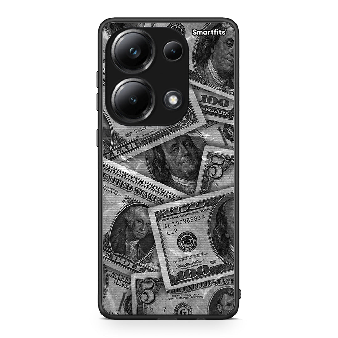 Xiaomi Redmi Note 13 Pro 4G Money Dollars θήκη από τη Smartfits με σχέδιο στο πίσω μέρος και μαύρο περίβλημα | Smartphone case with colorful back and black bezels by Smartfits