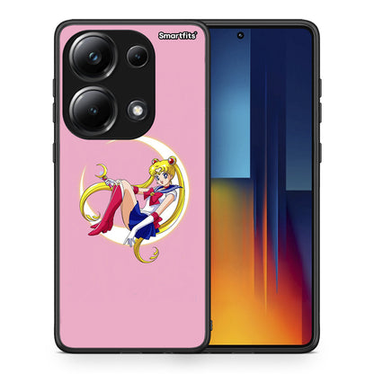 Θήκη Xiaomi Redmi Note 13 Pro 4G Moon Girl από τη Smartfits με σχέδιο στο πίσω μέρος και μαύρο περίβλημα | Xiaomi Redmi Note 13 Pro 4G Moon Girl case with colorful back and black bezels