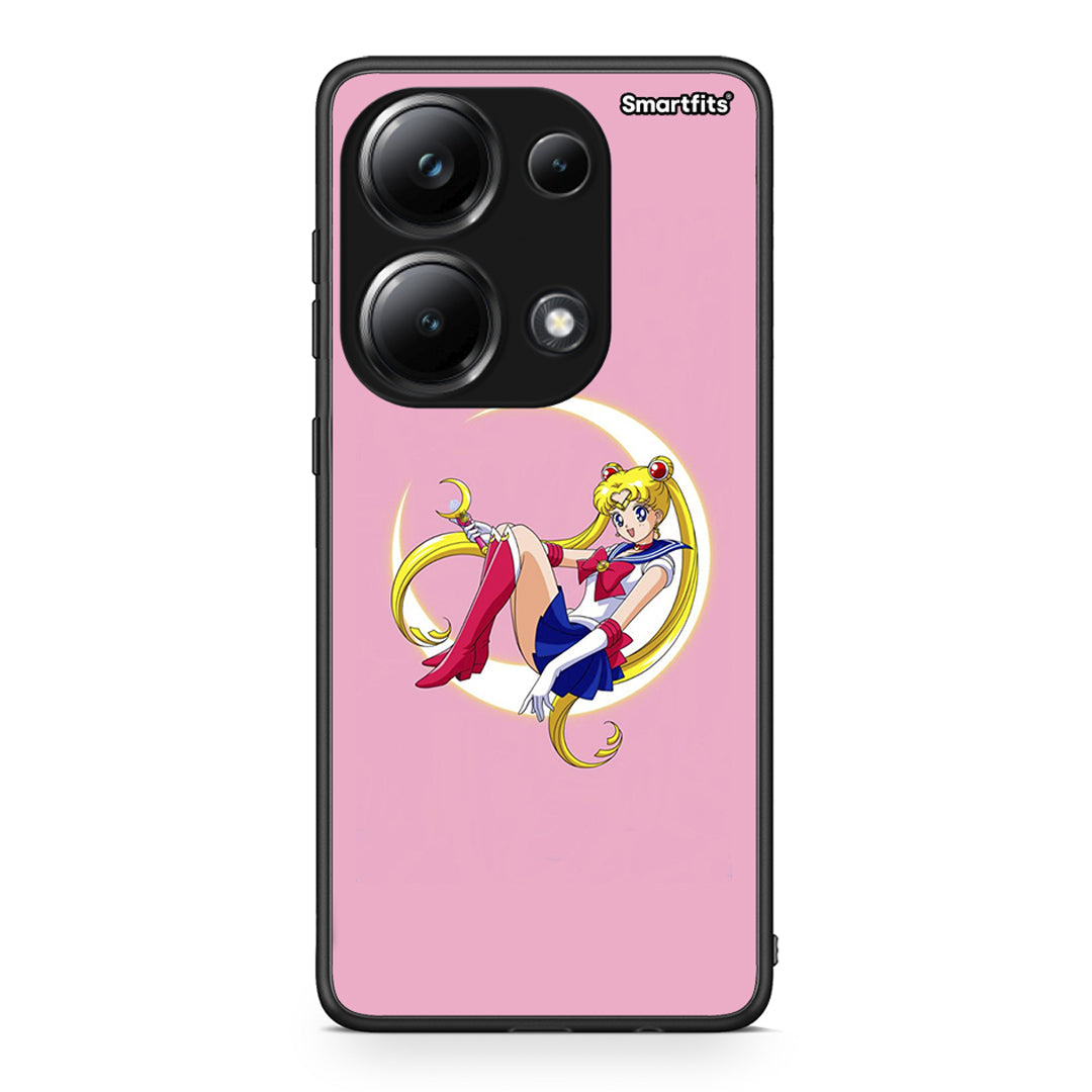 Xiaomi Poco M6 Pro Moon Girl θήκη από τη Smartfits με σχέδιο στο πίσω μέρος και μαύρο περίβλημα | Smartphone case with colorful back and black bezels by Smartfits