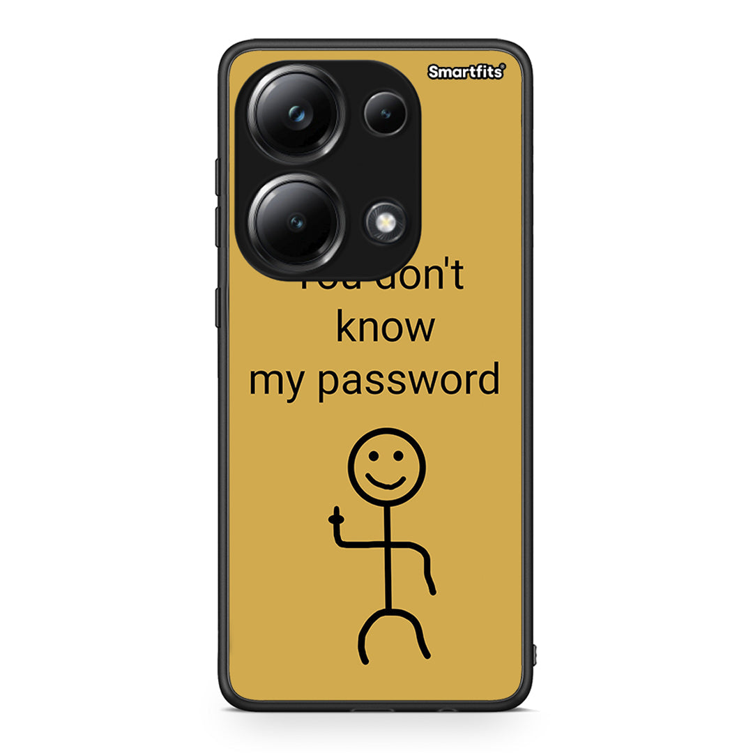 Xiaomi Poco M6 Pro My Password Θήκη από τη Smartfits με σχέδιο στο πίσω μέρος και μαύρο περίβλημα | Smartphone case with colorful back and black bezels by Smartfits