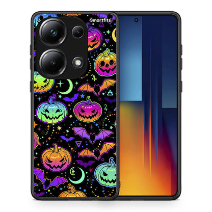 Θήκη Xiaomi Redmi Note 13 Pro 4G Neon Halloween από τη Smartfits με σχέδιο στο πίσω μέρος και μαύρο περίβλημα | Xiaomi Redmi Note 13 Pro 4G Neon Halloween case with colorful back and black bezels