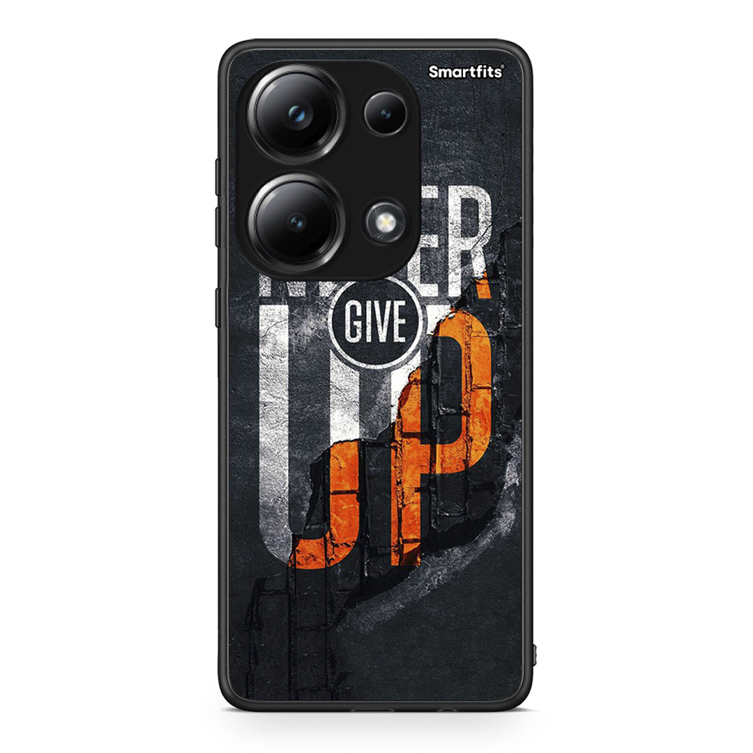 Xiaomi Redmi Note 13 Pro 4G Never Give Up Θήκη Αγίου Βαλεντίνου από τη Smartfits με σχέδιο στο πίσω μέρος και μαύρο περίβλημα | Smartphone case with colorful back and black bezels by Smartfits