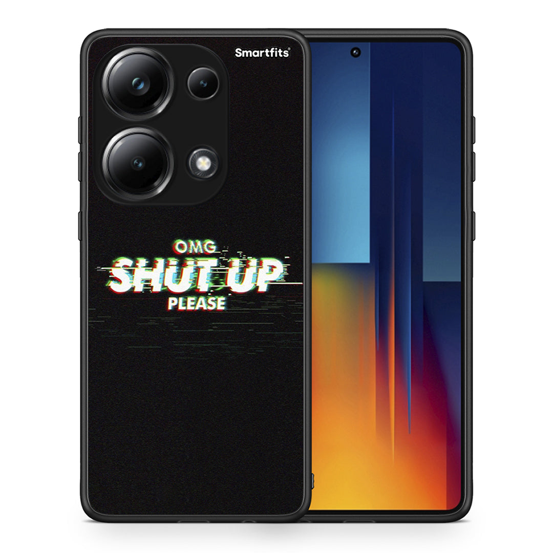 Θήκη Xiaomi Poco M6 Pro OMG ShutUp από τη Smartfits με σχέδιο στο πίσω μέρος και μαύρο περίβλημα | Xiaomi Poco M6 Pro OMG ShutUp case with colorful back and black bezels