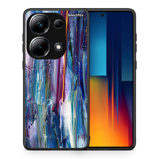 Θήκη Xiaomi Poco M6 Pro Winter Paint από τη Smartfits με σχέδιο στο πίσω μέρος και μαύρο περίβλημα | Xiaomi Poco M6 Pro Winter Paint case with colorful back and black bezels