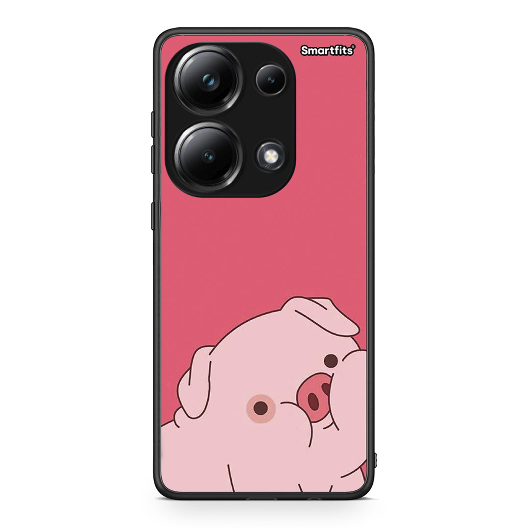 Xiaomi Redmi Note 13 Pro 4G Pig Love 1 Θήκη Αγίου Βαλεντίνου από τη Smartfits με σχέδιο στο πίσω μέρος και μαύρο περίβλημα | Smartphone case with colorful back and black bezels by Smartfits