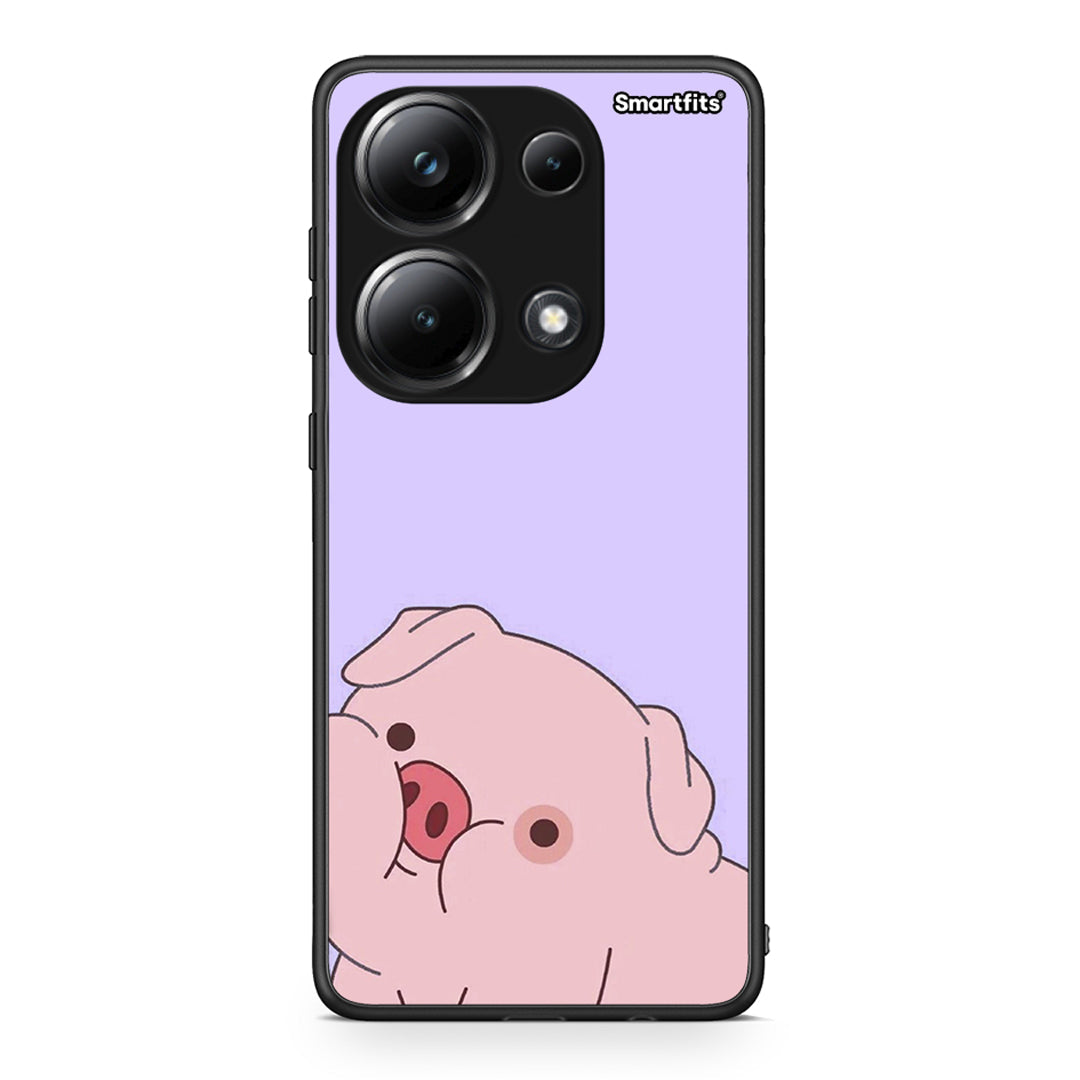 Xiaomi Poco M6 Pro Pig Love 2 Θήκη Αγίου Βαλεντίνου από τη Smartfits με σχέδιο στο πίσω μέρος και μαύρο περίβλημα | Smartphone case with colorful back and black bezels by Smartfits