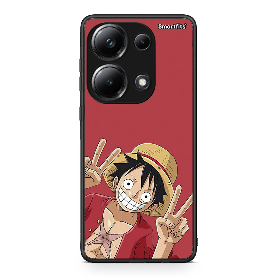 Xiaomi Poco M6 Pro Pirate Luffy Θήκη από τη Smartfits με σχέδιο στο πίσω μέρος και μαύρο περίβλημα | Smartphone case with colorful back and black bezels by Smartfits