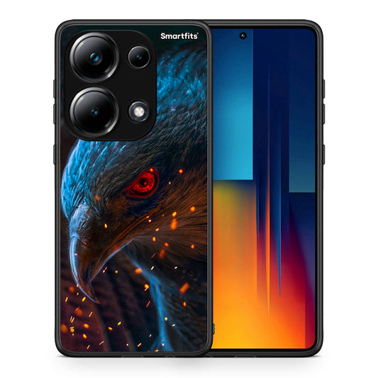 Θήκη Xiaomi Redmi Note 13 Pro 4G Eagle PopArt από τη Smartfits με σχέδιο στο πίσω μέρος και μαύρο περίβλημα | Xiaomi Redmi Note 13 Pro 4G Eagle PopArt case with colorful back and black bezels