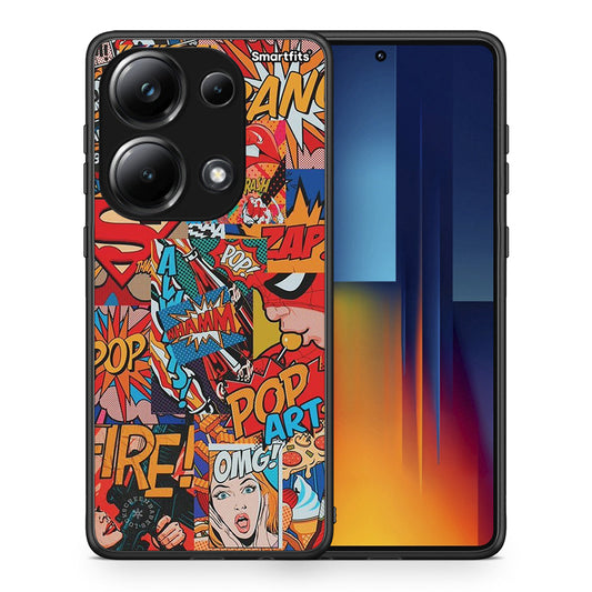 Θήκη Xiaomi Redmi Note 13 Pro 4G PopArt OMG από τη Smartfits με σχέδιο στο πίσω μέρος και μαύρο περίβλημα | Xiaomi Redmi Note 13 Pro 4G PopArt OMG case with colorful back and black bezels