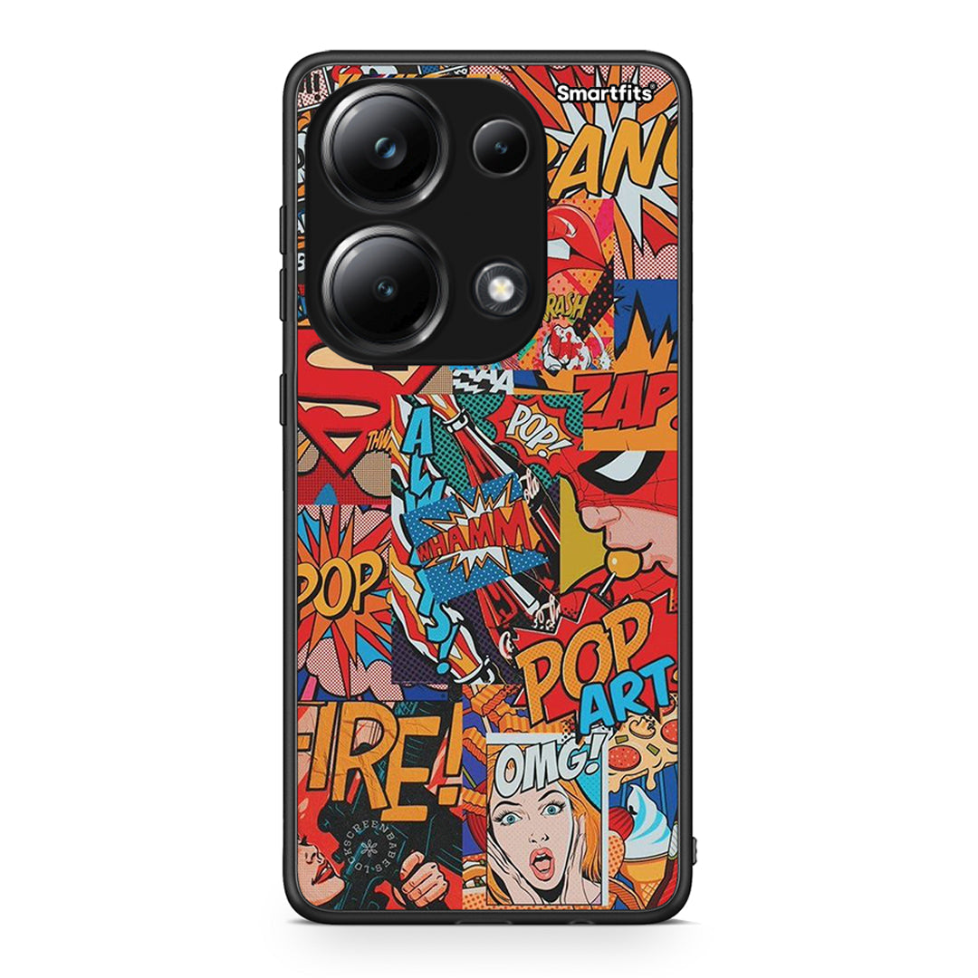 Xiaomi Poco M6 Pro PopArt OMG θήκη από τη Smartfits με σχέδιο στο πίσω μέρος και μαύρο περίβλημα | Smartphone case with colorful back and black bezels by Smartfits