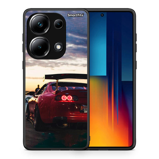 Θήκη Xiaomi Poco M6 Pro Racing Supra από τη Smartfits με σχέδιο στο πίσω μέρος και μαύρο περίβλημα | Xiaomi Poco M6 Pro Racing Supra case with colorful back and black bezels