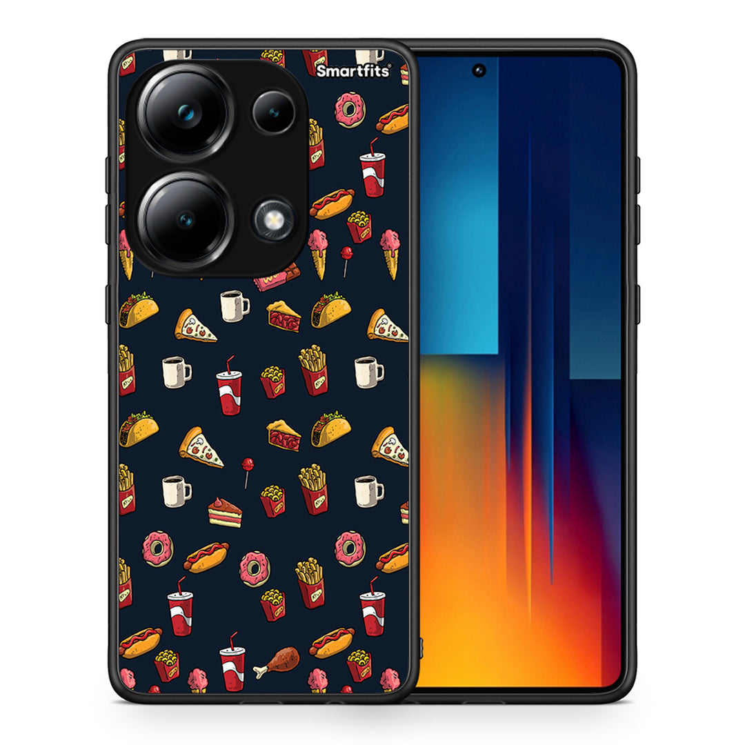 Θήκη Xiaomi Poco M6 Pro Hungry Random από τη Smartfits με σχέδιο στο πίσω μέρος και μαύρο περίβλημα | Xiaomi Poco M6 Pro Hungry Random case with colorful back and black bezels