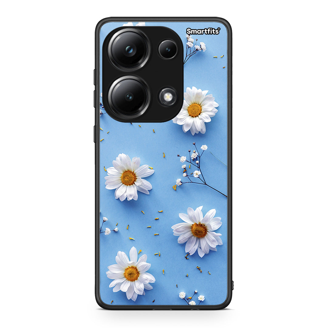 Xiaomi Redmi Note 13 Pro 4G Real Daisies θήκη από τη Smartfits με σχέδιο στο πίσω μέρος και μαύρο περίβλημα | Smartphone case with colorful back and black bezels by Smartfits