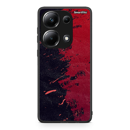 Xiaomi Redmi Note 13 Pro 4G Red Paint Θήκη Αγίου Βαλεντίνου από τη Smartfits με σχέδιο στο πίσω μέρος και μαύρο περίβλημα | Smartphone case with colorful back and black bezels by Smartfits
