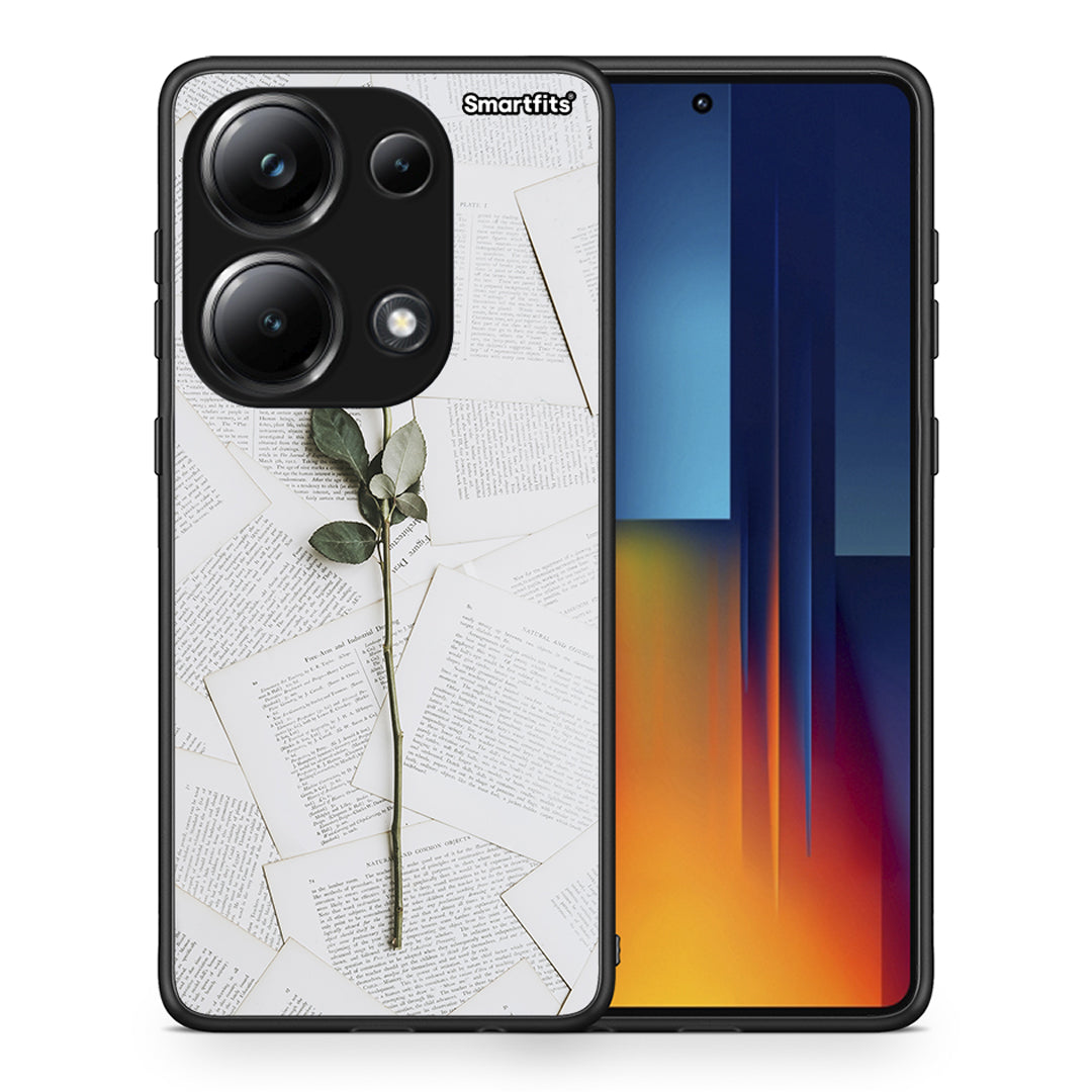 Θήκη Xiaomi Redmi Note 13 Pro 4G Red Rose από τη Smartfits με σχέδιο στο πίσω μέρος και μαύρο περίβλημα | Xiaomi Redmi Note 13 Pro 4G Red Rose case with colorful back and black bezels