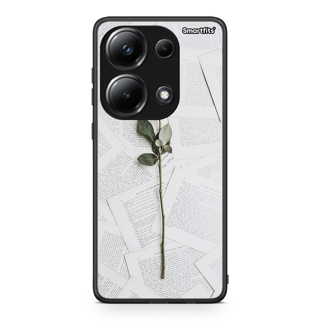 Xiaomi Poco M6 Pro Red Rose θήκη από τη Smartfits με σχέδιο στο πίσω μέρος και μαύρο περίβλημα | Smartphone case with colorful back and black bezels by Smartfits