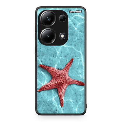 Xiaomi Poco M6 Pro Red Starfish Θήκη από τη Smartfits με σχέδιο στο πίσω μέρος και μαύρο περίβλημα | Smartphone case with colorful back and black bezels by Smartfits