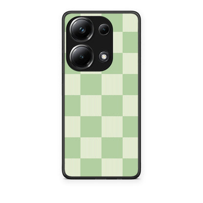 Θήκη Xiaomi Poco M6 Pro Sage and Cream Striped Checks από τη Smartfits με σχέδιο στο πίσω μέρος και μαύρο περίβλημα | Xiaomi Poco M6 Pro Sage and Cream Striped Checks case with colorful back and black bezels