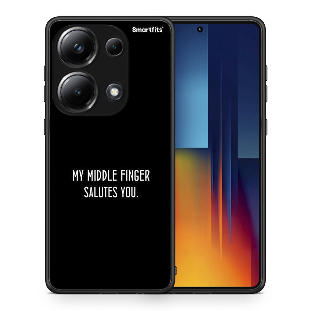 Θήκη Xiaomi Redmi Note 13 Pro 4G Salute από τη Smartfits με σχέδιο στο πίσω μέρος και μαύρο περίβλημα | Xiaomi Redmi Note 13 Pro 4G Salute case with colorful back and black bezels