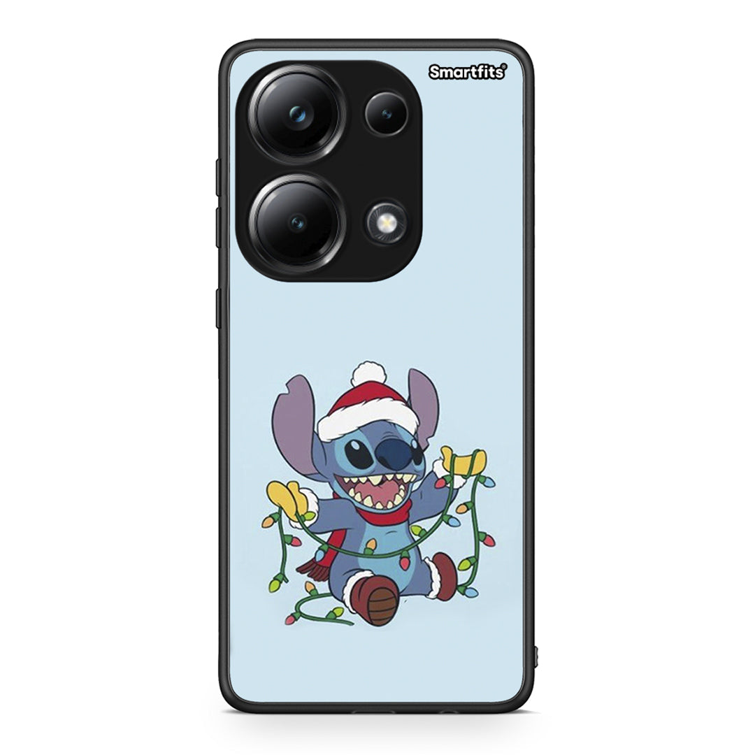 Xiaomi Poco M6 Pro Santa Stich θήκη από τη Smartfits με σχέδιο στο πίσω μέρος και μαύρο περίβλημα | Smartphone case with colorful back and black bezels by Smartfits