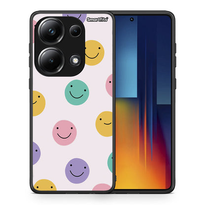 Θήκη Xiaomi Redmi Note 13 Pro 4G Smiley Faces από τη Smartfits με σχέδιο στο πίσω μέρος και μαύρο περίβλημα | Xiaomi Redmi Note 13 Pro 4G Smiley Faces case with colorful back and black bezels