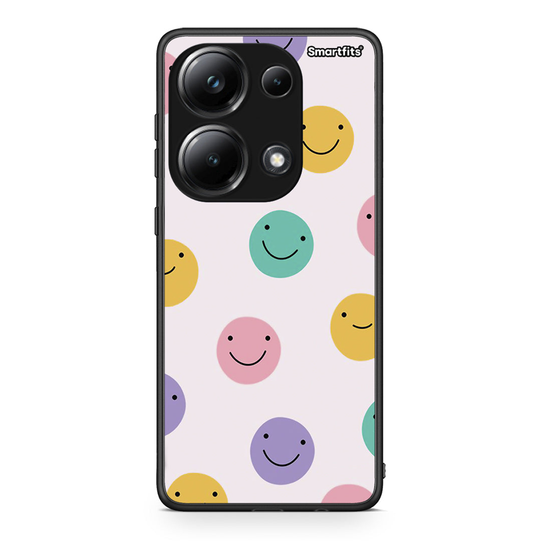 Xiaomi Redmi Note 13 Pro 4G Smiley Faces θήκη από τη Smartfits με σχέδιο στο πίσω μέρος και μαύρο περίβλημα | Smartphone case with colorful back and black bezels by Smartfits