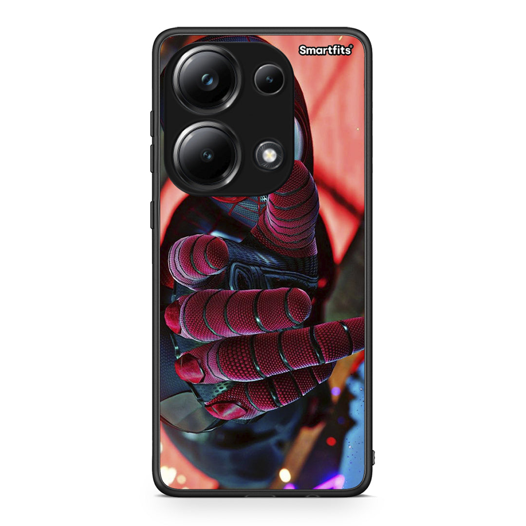 Xiaomi Poco M6 Pro Spider Hand Θήκη από τη Smartfits με σχέδιο στο πίσω μέρος και μαύρο περίβλημα | Smartphone case with colorful back and black bezels by Smartfits