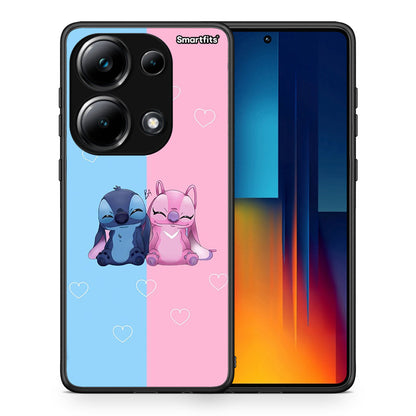 Θήκη Xiaomi Redmi Note 13 Pro 4G Stitch And Angel από τη Smartfits με σχέδιο στο πίσω μέρος και μαύρο περίβλημα | Xiaomi Redmi Note 13 Pro 4G Stitch And Angel case with colorful back and black bezels