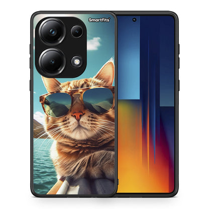 Θήκη Xiaomi Redmi Note 13 Pro 4G Summer Cat από τη Smartfits με σχέδιο στο πίσω μέρος και μαύρο περίβλημα | Xiaomi Redmi Note 13 Pro 4G Summer Cat case with colorful back and black bezels