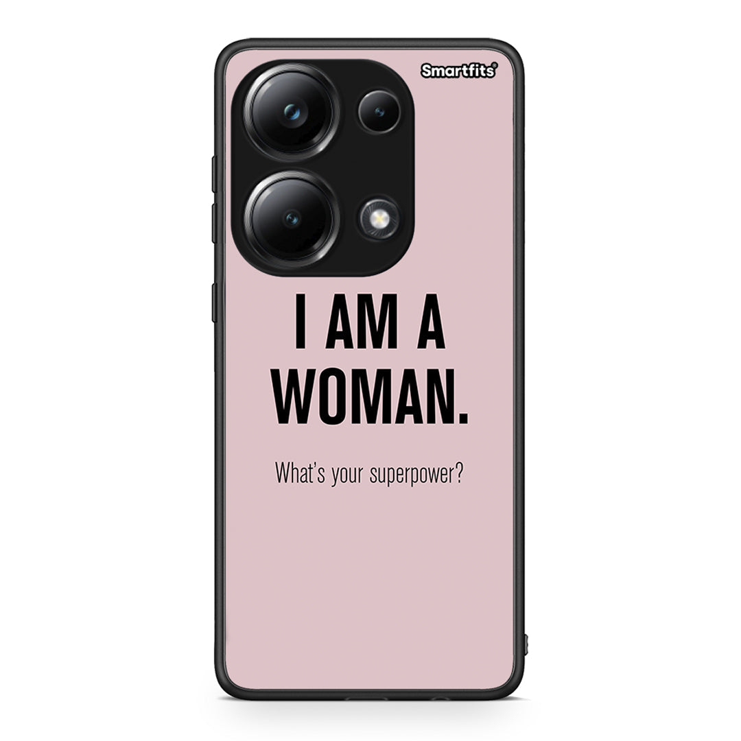 Xiaomi Redmi Note 13 Pro 4G Superpower Woman θήκη από τη Smartfits με σχέδιο στο πίσω μέρος και μαύρο περίβλημα | Smartphone case with colorful back and black bezels by Smartfits