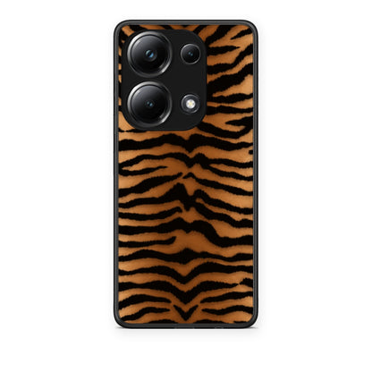 Θήκη Xiaomi Poco M6 Pro Tiger Print Orange and Black από τη Smartfits με σχέδιο στο πίσω μέρος και μαύρο περίβλημα | Xiaomi Poco M6 Pro Tiger Print Orange and Black case with colorful back and black bezels