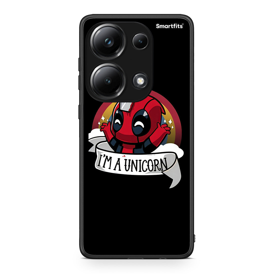 Xiaomi Poco M6 Pro Unicorn Deadpool θήκη από τη Smartfits με σχέδιο στο πίσω μέρος και μαύρο περίβλημα | Smartphone case with colorful back and black bezels by Smartfits