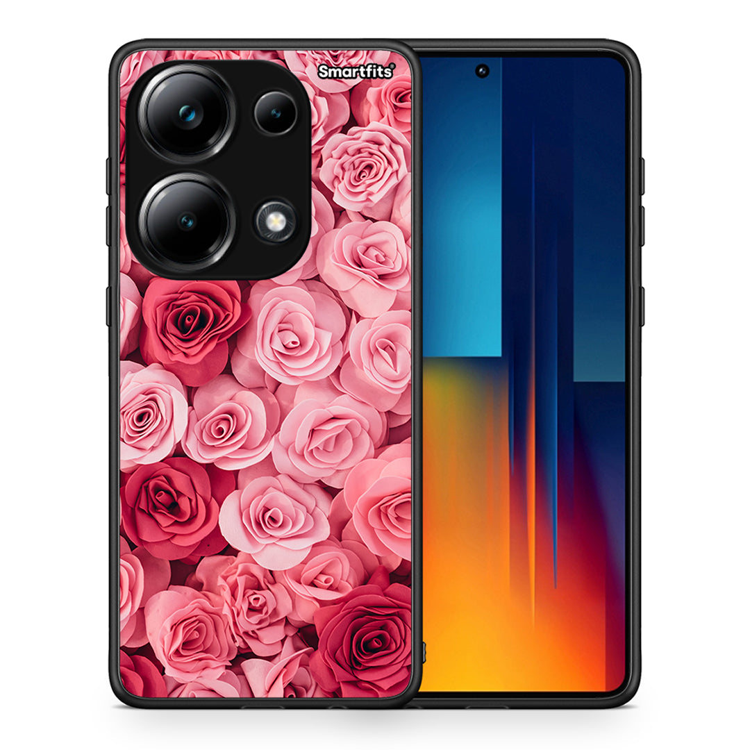 Θήκη Xiaomi Redmi Note 13 Pro 4G RoseGarden Valentine από τη Smartfits με σχέδιο στο πίσω μέρος και μαύρο περίβλημα | Xiaomi Redmi Note 13 Pro 4G RoseGarden Valentine case with colorful back and black bezels