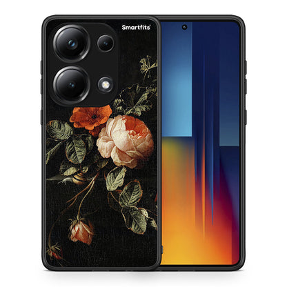 Θήκη Xiaomi Poco M6 Pro Vintage Roses από τη Smartfits με σχέδιο στο πίσω μέρος και μαύρο περίβλημα | Xiaomi Poco M6 Pro Vintage Roses case with colorful back and black bezels