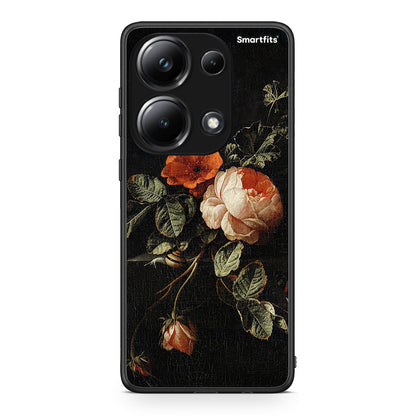 Xiaomi Poco M6 Pro Vintage Roses θήκη από τη Smartfits με σχέδιο στο πίσω μέρος και μαύρο περίβλημα | Smartphone case with colorful back and black bezels by Smartfits