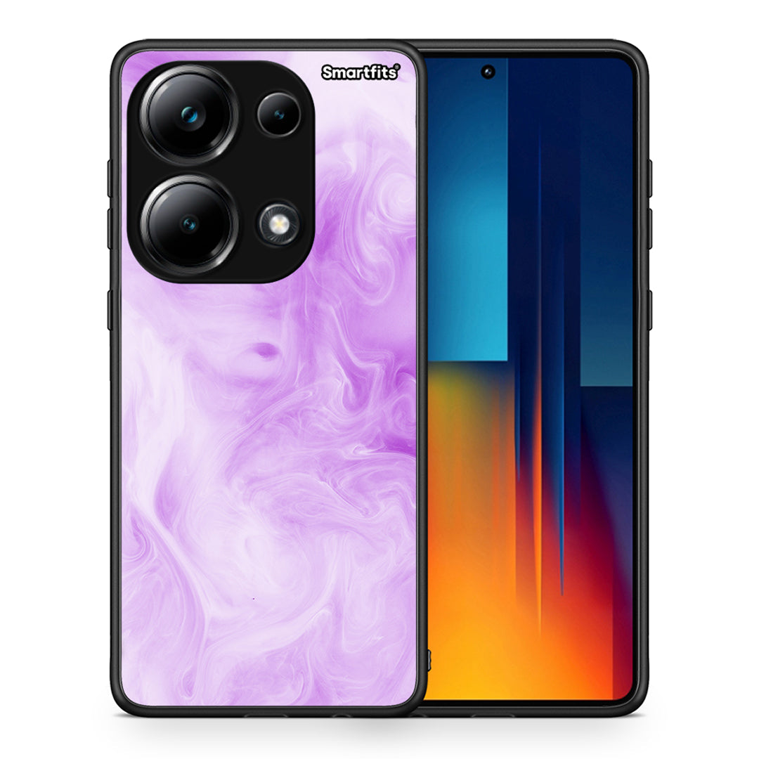 Θήκη Xiaomi Redmi Note 13 Pro 4G Lavender Watercolor από τη Smartfits με σχέδιο στο πίσω μέρος και μαύρο περίβλημα | Xiaomi Redmi Note 13 Pro 4G Lavender Watercolor case with colorful back and black bezels