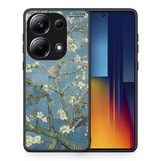 Θήκη Xiaomi Redmi Note 13 Pro 4G White Blossoms από τη Smartfits με σχέδιο στο πίσω μέρος και μαύρο περίβλημα | Xiaomi Redmi Note 13 Pro 4G White Blossoms case with colorful back and black bezels