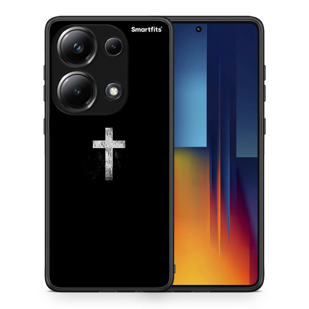 Θήκη Xiaomi Poco M6 Pro White Cross από τη Smartfits με σχέδιο στο πίσω μέρος και μαύρο περίβλημα | Xiaomi Poco M6 Pro White Cross case with colorful back and black bezels