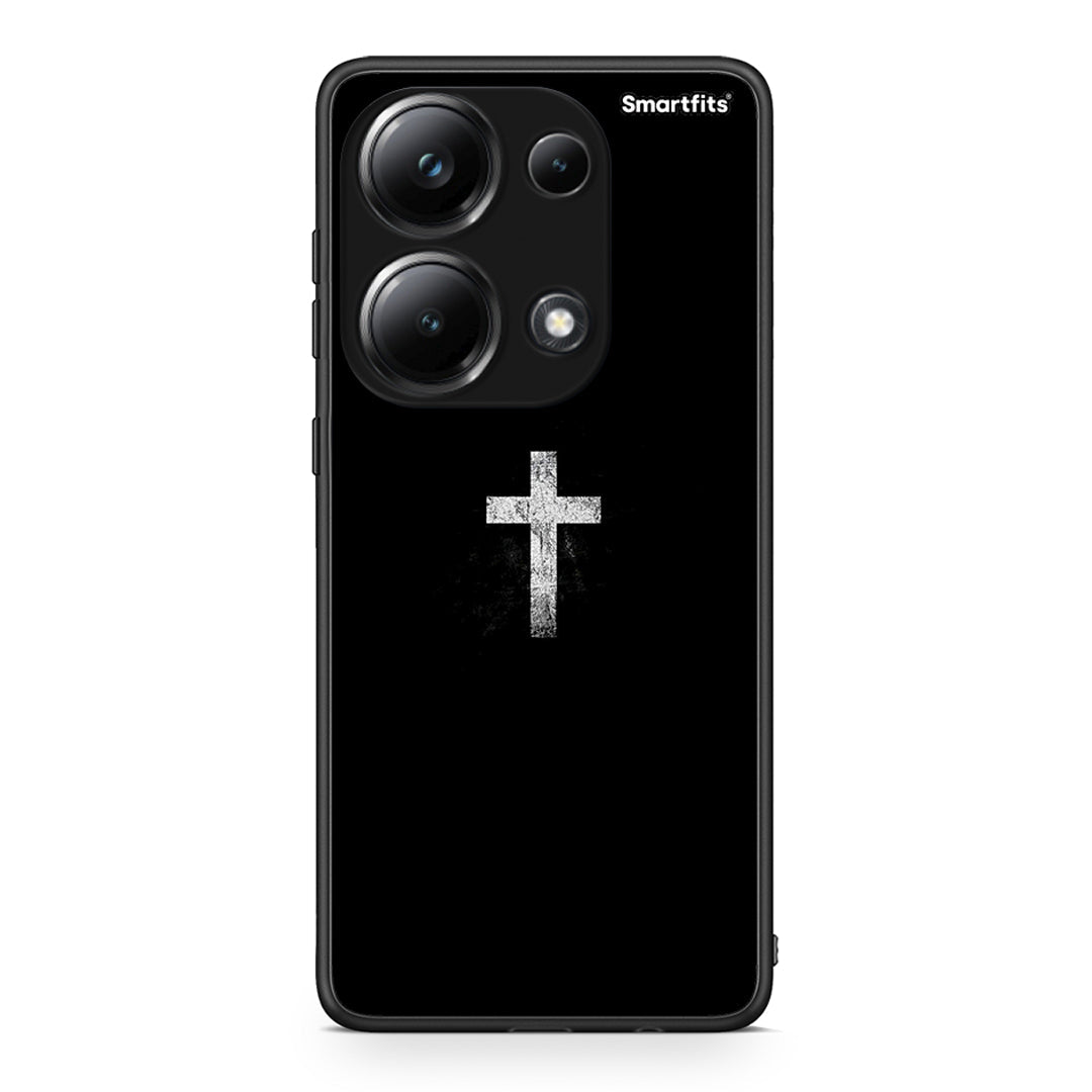 Xiaomi Poco M6 Pro White Cross θήκη από τη Smartfits με σχέδιο στο πίσω μέρος και μαύρο περίβλημα | Smartphone case with colorful back and black bezels by Smartfits