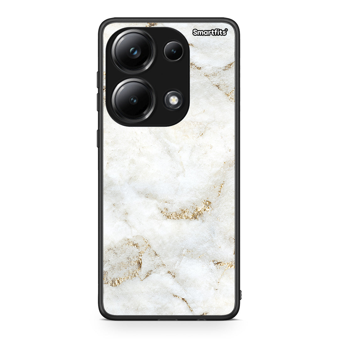 Xiaomi Redmi Note 13 Pro 4G White Gold Marble θήκη από τη Smartfits με σχέδιο στο πίσω μέρος και μαύρο περίβλημα | Smartphone case with colorful back and black bezels by Smartfits