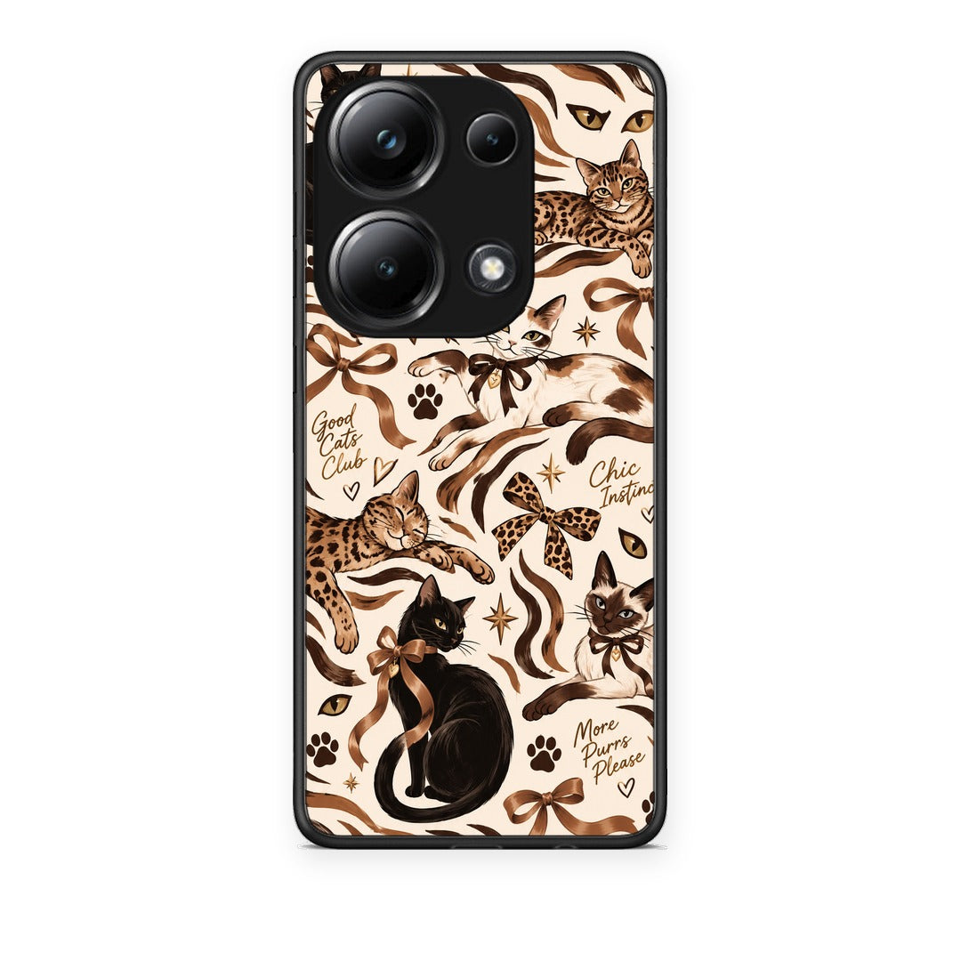 Θήκη Xiaomi Poco M6 Pro Wild Cats and Animal Print Collage από τη Smartfits με σχέδιο στο πίσω μέρος και μαύρο περίβλημα | Xiaomi Poco M6 Pro Wild Cats and Animal Print Collage case with colorful back and black bezels