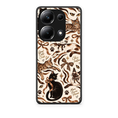 Θήκη Xiaomi Poco M6 Pro Wild Cats and Animal Print Collage από τη Smartfits με σχέδιο στο πίσω μέρος και μαύρο περίβλημα | Xiaomi Poco M6 Pro Wild Cats and Animal Print Collage case with colorful back and black bezels