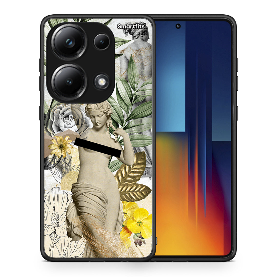 Θήκη Xiaomi Redmi Note 13 Pro 4G Woman Statue από τη Smartfits με σχέδιο στο πίσω μέρος και μαύρο περίβλημα | Xiaomi Redmi Note 13 Pro 4G Woman Statue case with colorful back and black bezels