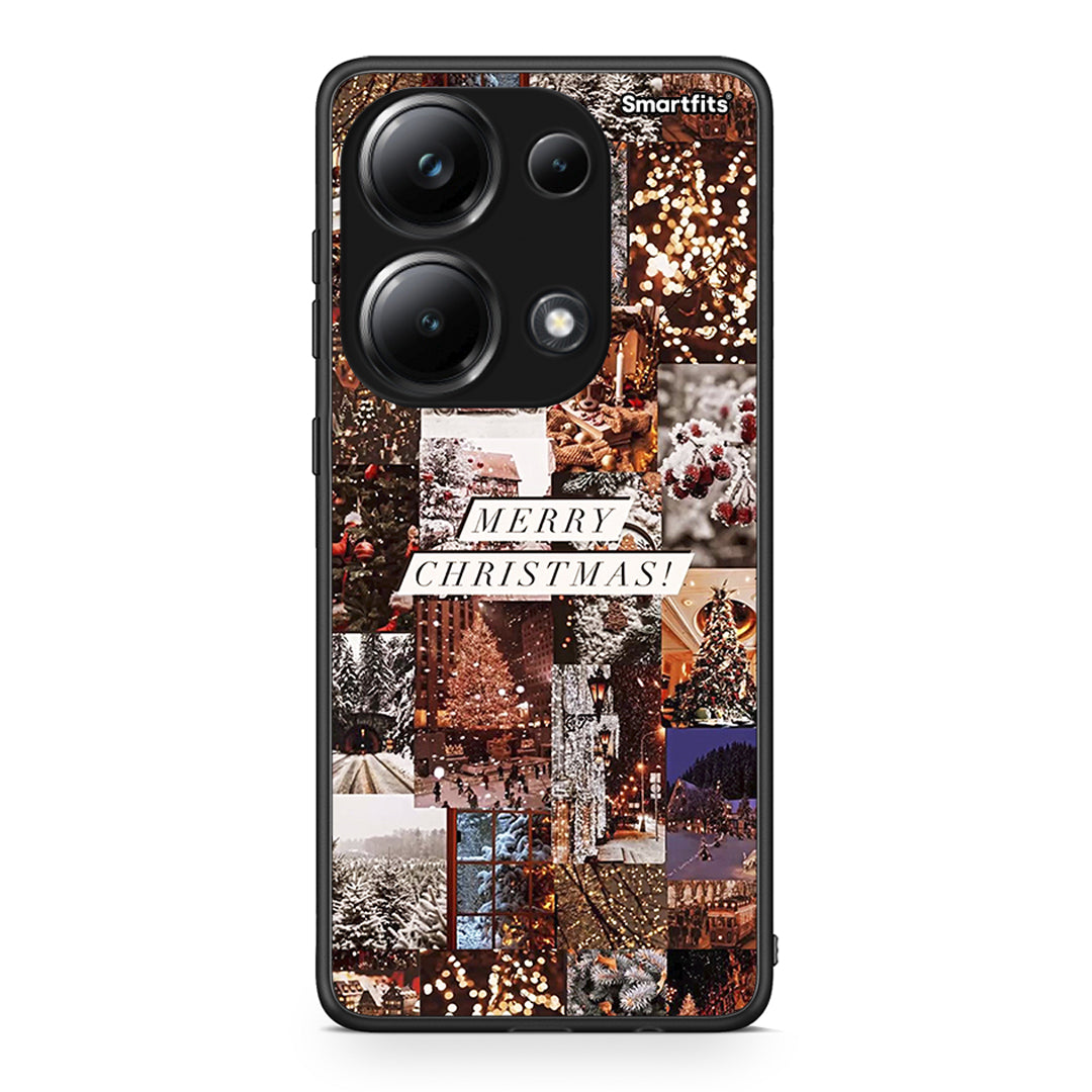 Xiaomi Redmi Note 13 Pro 4G Xmas Collage θήκη από τη Smartfits με σχέδιο στο πίσω μέρος και μαύρο περίβλημα | Smartphone case with colorful back and black bezels by Smartfits