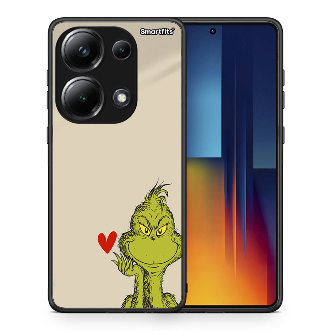 Θήκη Xiaomi Redmi Note 13 Pro 4G Xmas Grinch από τη Smartfits με σχέδιο στο πίσω μέρος και μαύρο περίβλημα | Xiaomi Redmi Note 13 Pro 4G Xmas Grinch case with colorful back and black bezels