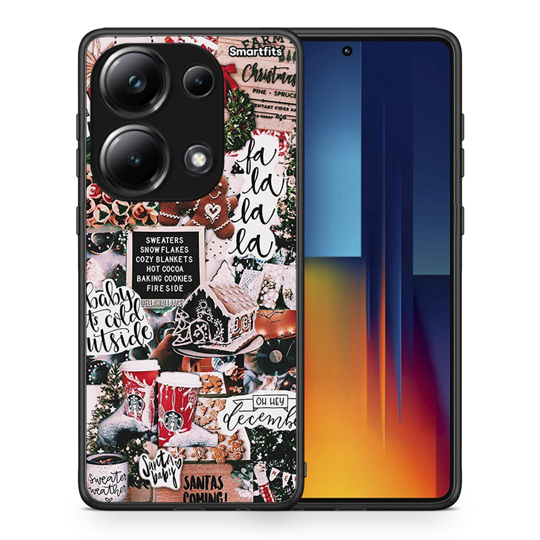 Θήκη Xiaomi Redmi Note 13 Pro 4G Xmas Habbits από τη Smartfits με σχέδιο στο πίσω μέρος και μαύρο περίβλημα | Xiaomi Redmi Note 13 Pro 4G Xmas Habbits case with colorful back and black bezels
