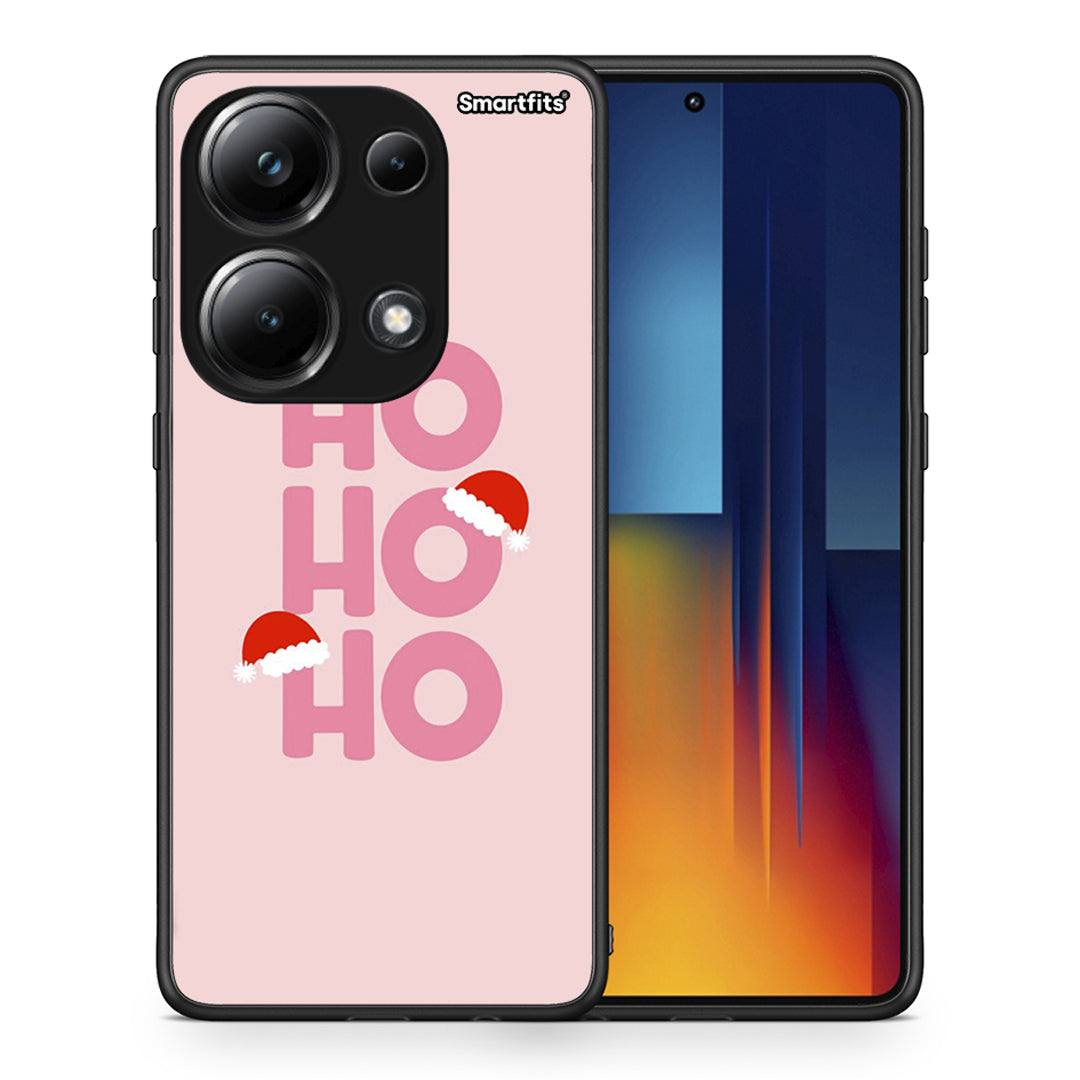 Θήκη Xiaomi Poco M6 Pro Xmas Ho Ho Ho από τη Smartfits με σχέδιο στο πίσω μέρος και μαύρο περίβλημα | Xiaomi Poco M6 Pro Xmas Ho Ho Ho case with colorful back and black bezels