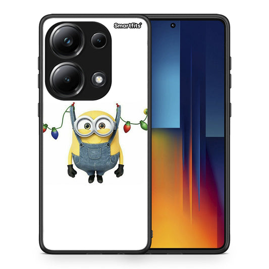 Θήκη Xiaomi Redmi Note 13 Pro 4G Xmas Minion Lights από τη Smartfits με σχέδιο στο πίσω μέρος και μαύρο περίβλημα | Xiaomi Redmi Note 13 Pro 4G Xmas Minion Lights case with colorful back and black bezels